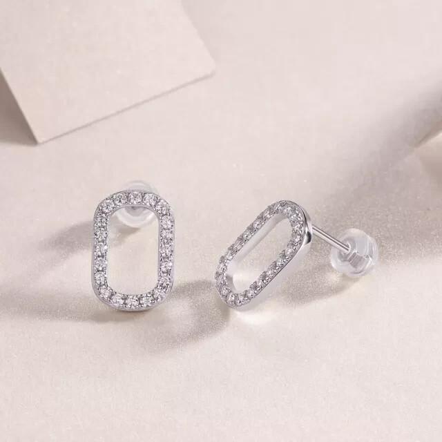 2Ct Round Cut Simulated Diamond Womens Wedding Stud Earring 14KWhite Gold Plated