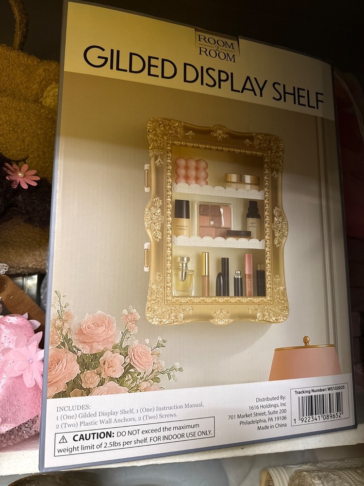 Gilded Display Shelf Five Below TikTok Viral Gold Brand New Room2Room