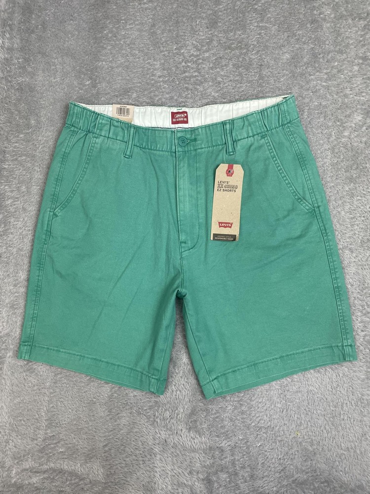 Levis XX Chino EZ Shorts Mens M Green Stretch Elastic Waist Casual