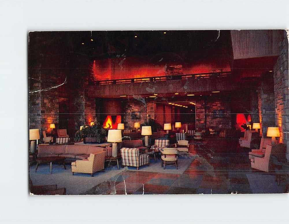 Postcard Main Lounge Jackson Lake Lodge Wyoming USA