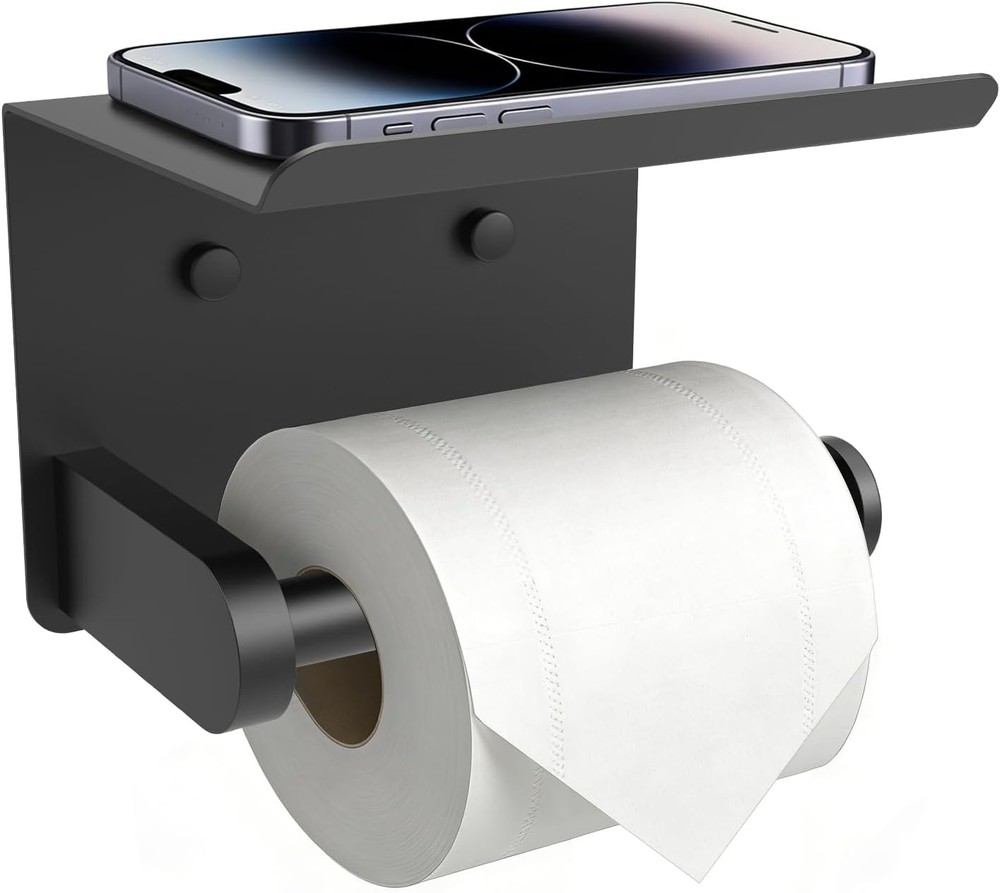 Toilet Paper Holder with Shelf AdhesiveorScrew BathroomToilet Paper Roll Holders