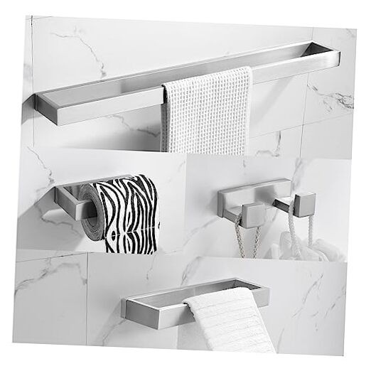 Brushed Nickel Bathroom Hardware Set 4-Piece Stainless Steel