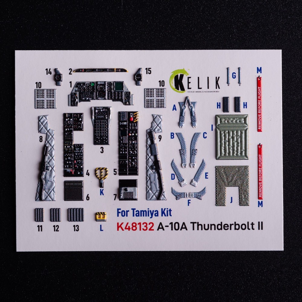 Cockpit Upgrade 3D Decals KeliK K48132 for Tamiya A-10A Thunderbolt II 1/48