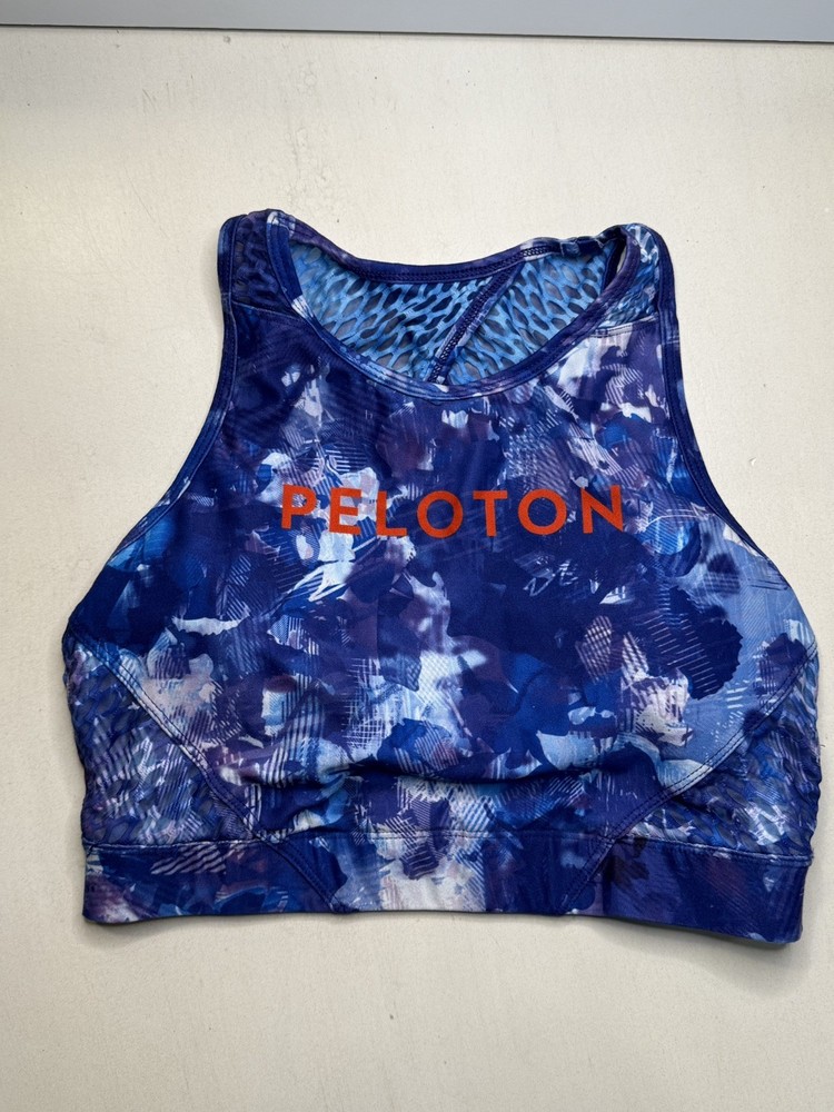 Peloton Women's Sports Bra Size M Blue Purple Breathable WITH Wear It To Heart