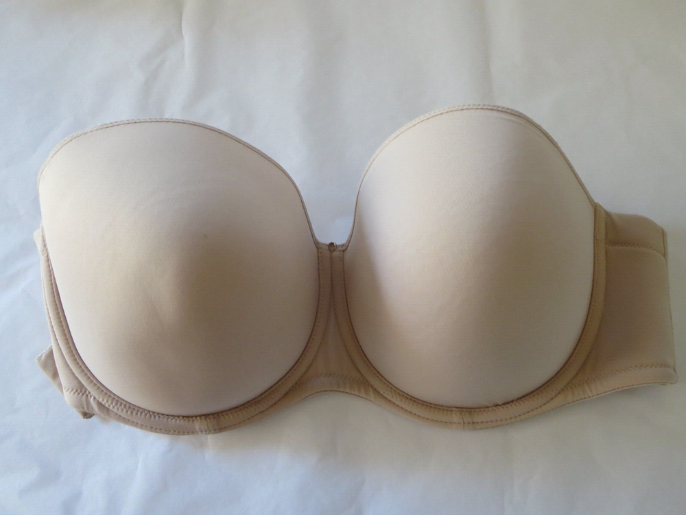 FANTASIE US 38 DDD #2320 AURA SEAMLESS STRAPLESS UNDERWIRE BRA, NUDE, NWOT