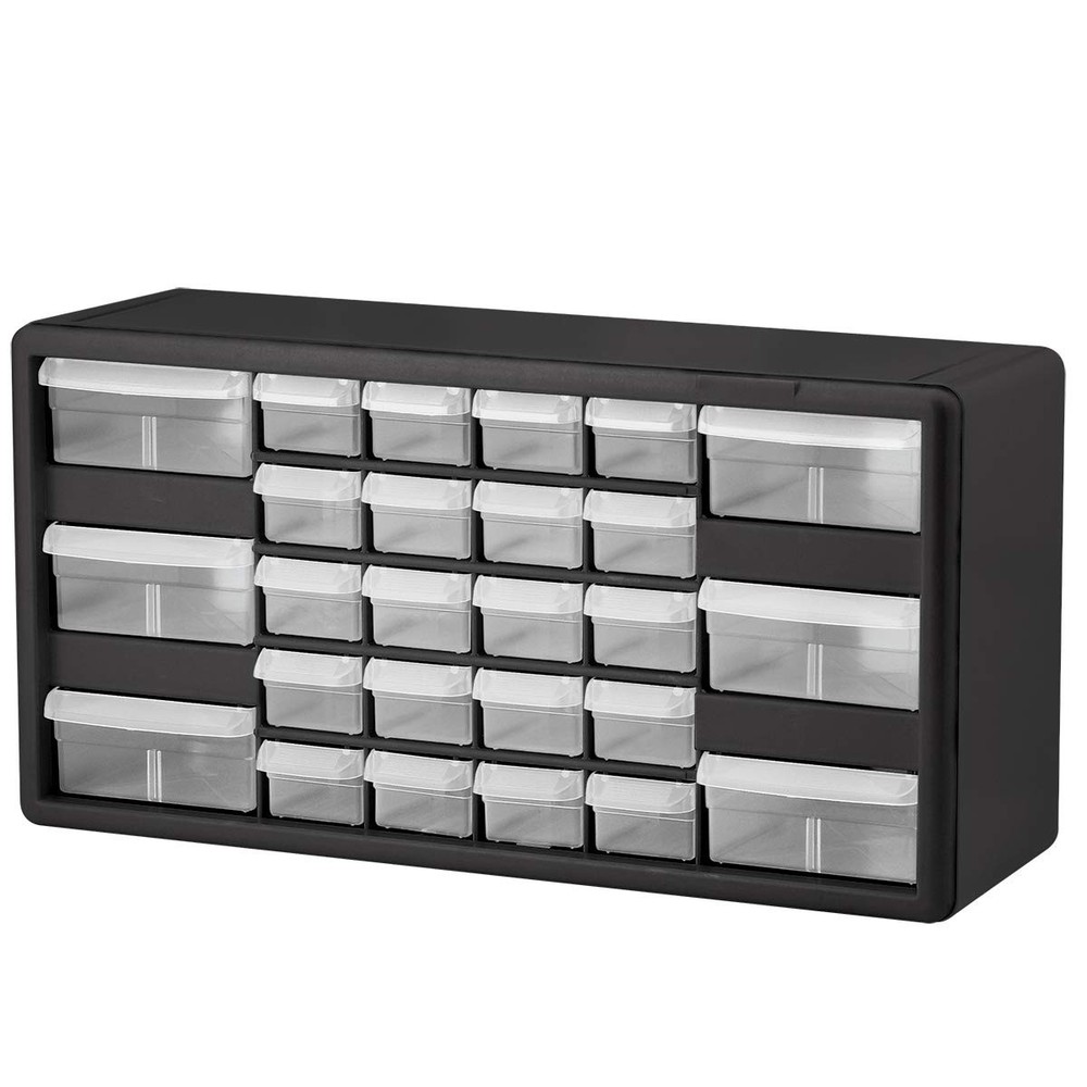 10726 26-Drawer Plastic Drawer Storage Cabinet for Garage Organization, Bead ...