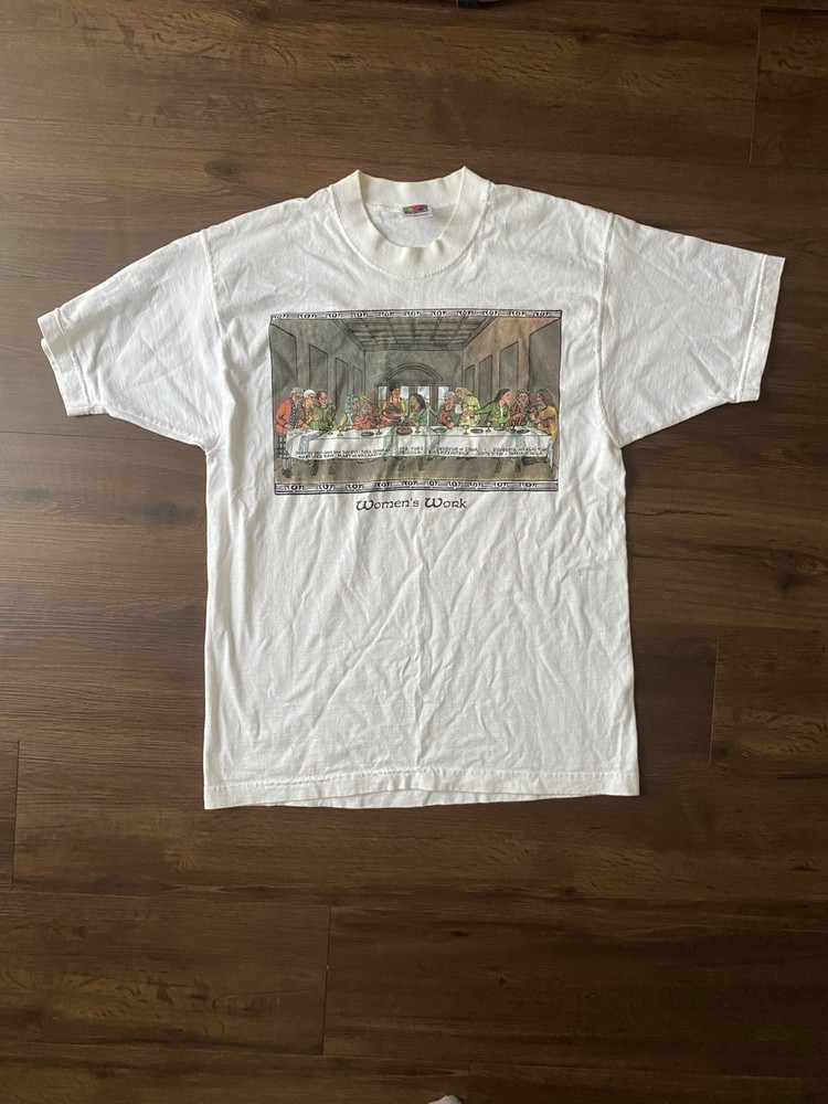 1996 “Women’s Work” Feminist The Last Supper Parody Vintage T Shirt Size M