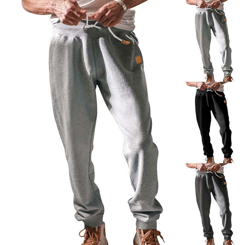 Men Solid Color Loose Fit Sweatpants for Jogging Workout