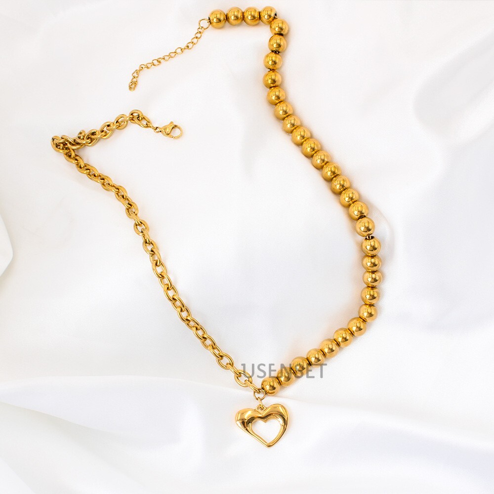 17'' Women's Brass Necklace Pendant with 14K Gold Plated Collarbone Chain gift