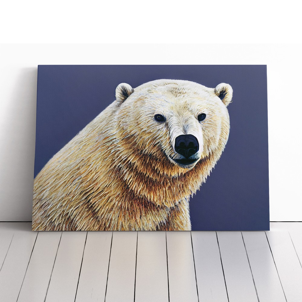 Polar Bear Framed Canvas Art Print for Living Room Wall Decor