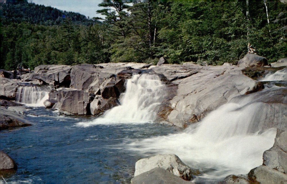 1960 Kancamagus Highway Lower Falls White Mountains New Hampshire Chrome Postcar