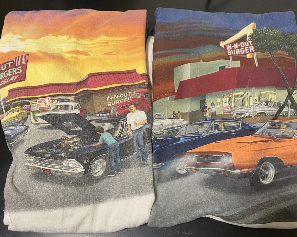 Hanes Beefy-T Men's California Las Vegas Graphic White Cotton T-Shirt L