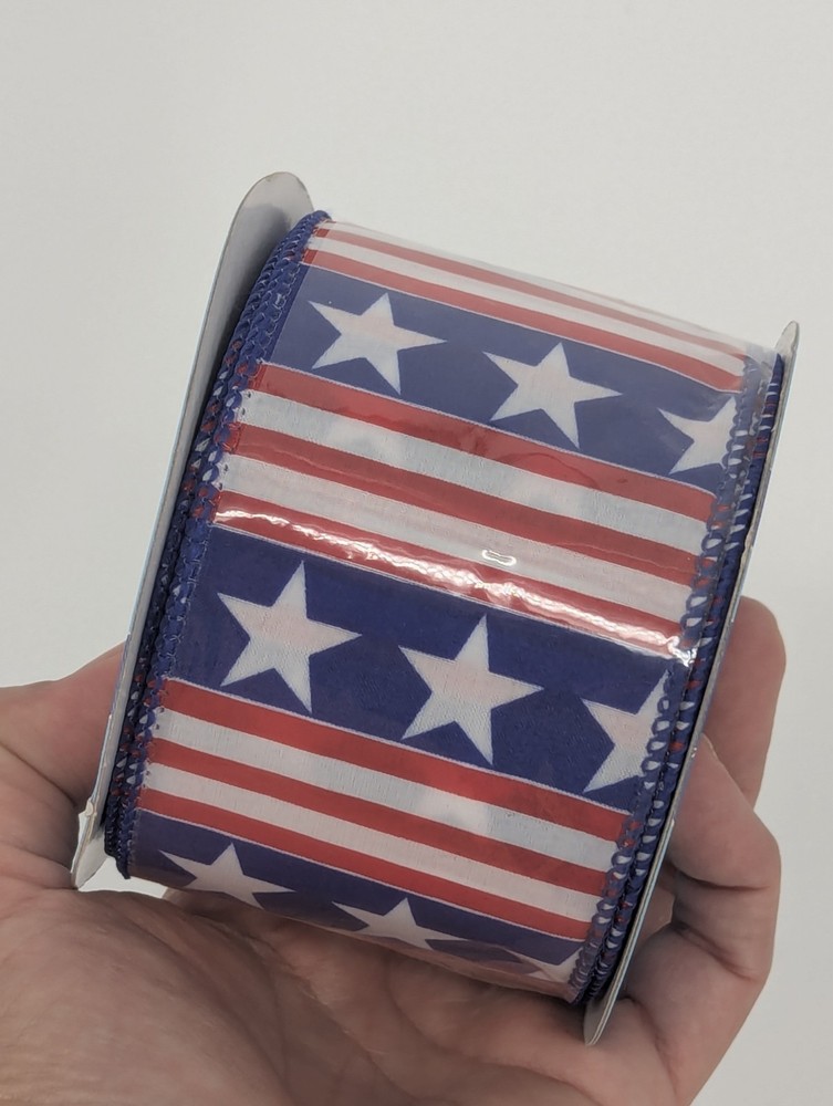 Patriotic Wired Edge Ribbons 2.5