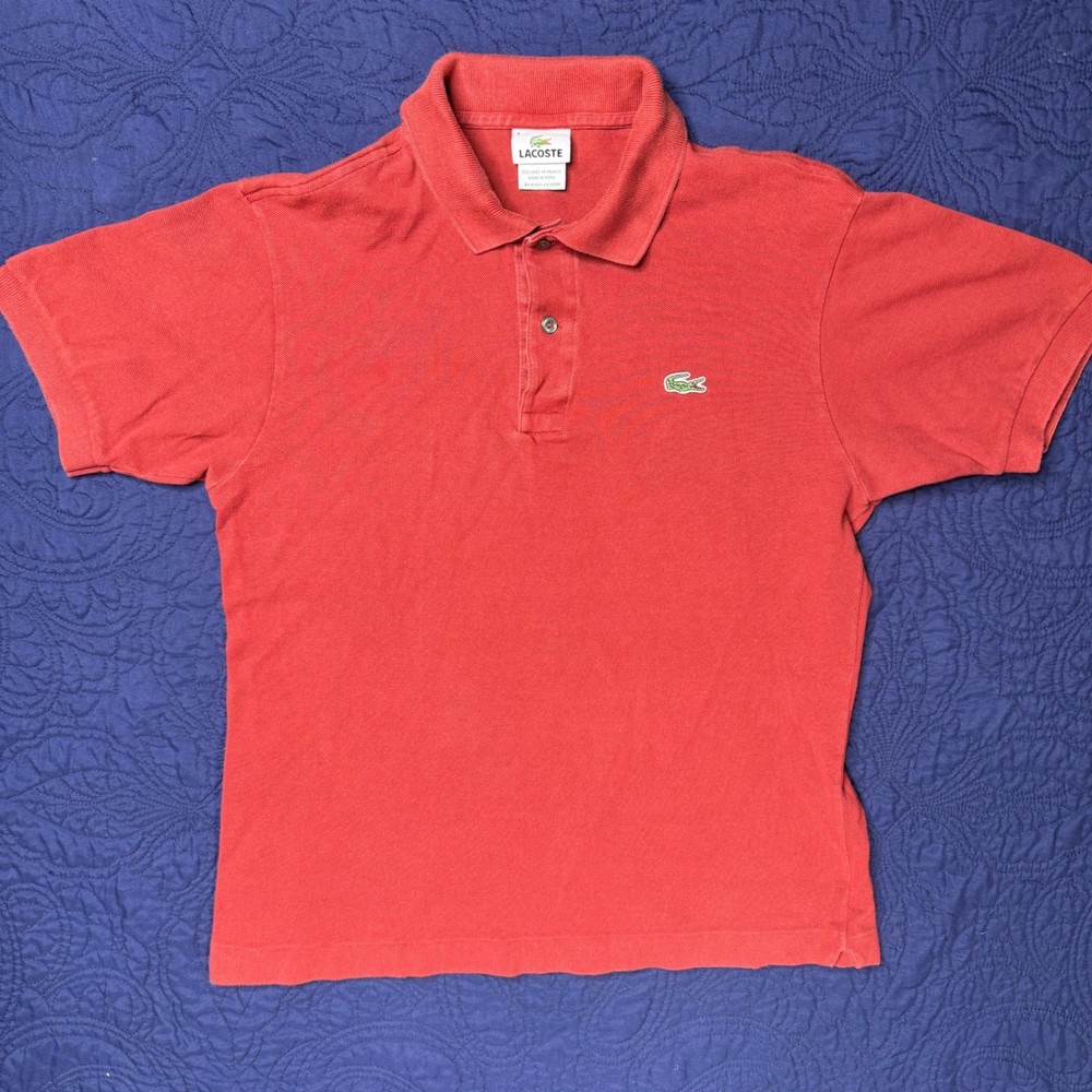 Lacoste Men's Red Clay Short Sleeve Classic Fit Polo Shirt Size 4 Medium