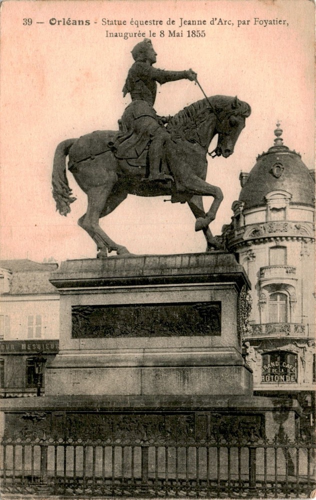Orléans, Statue équestre de Jeanne d'Arc, Foyatier, Postcard