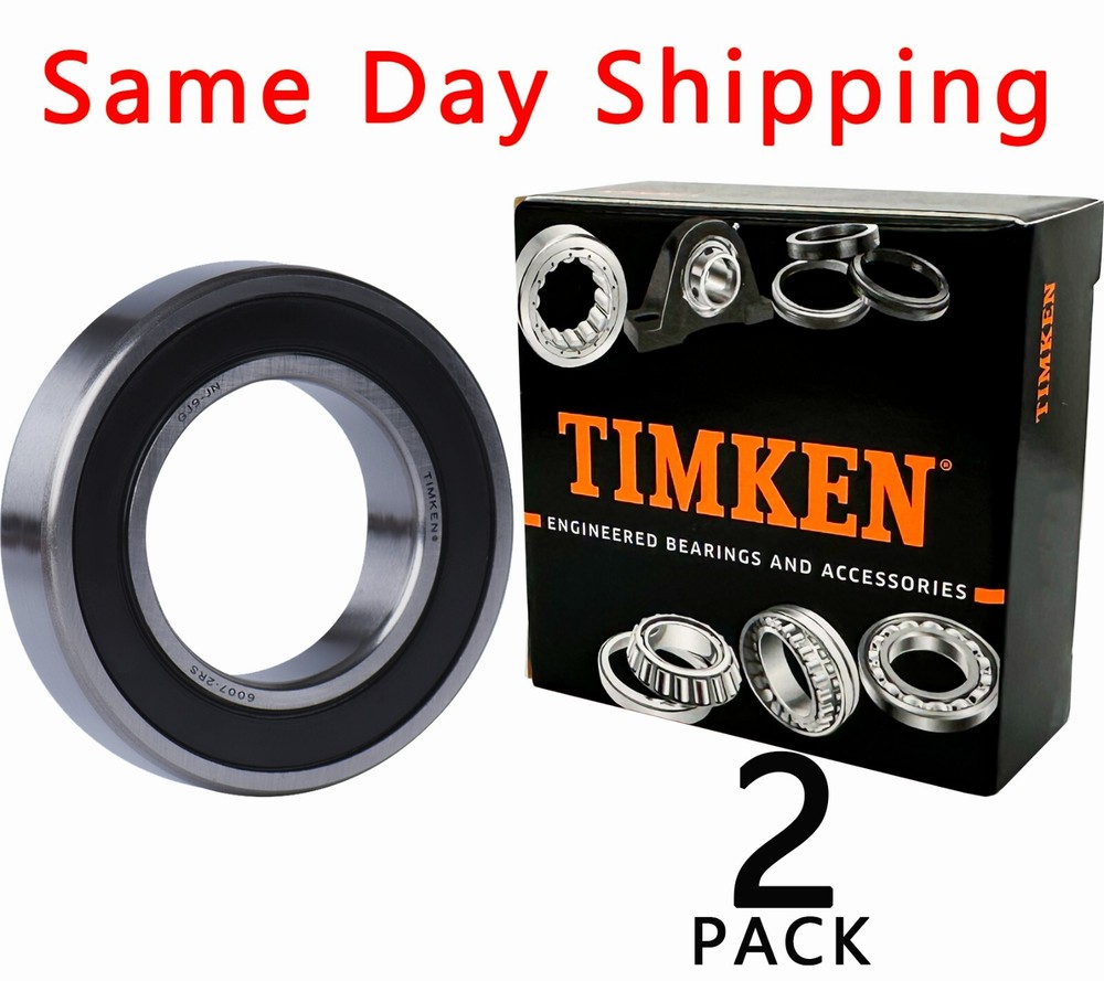 2PCS TIMKEN 6007-2RS 35X62X14MM Double Seal Ball Bearings 6007RS 6007RZ  