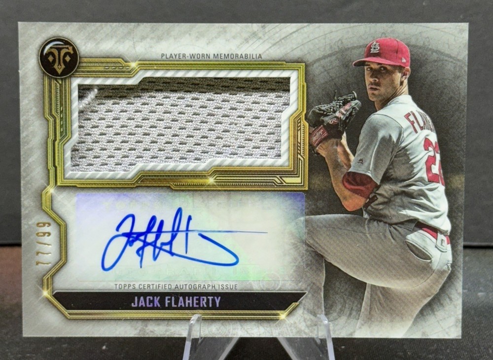 2020 Topps Triple Threads Single Jumbo Relics /99 Jack Flaherty #ASJR-JF Auto