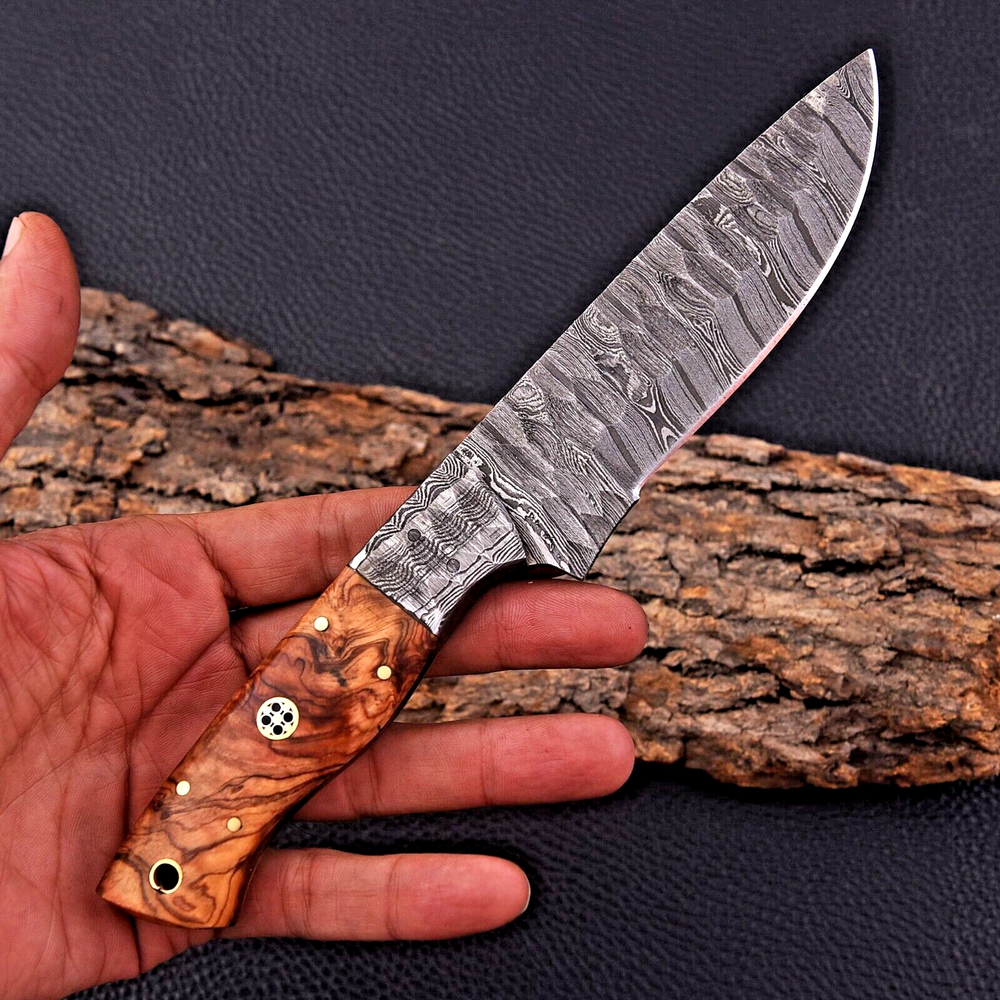 Custom Hand Made Forged Damascus Steel Blade Camping Hunting Knife 2906