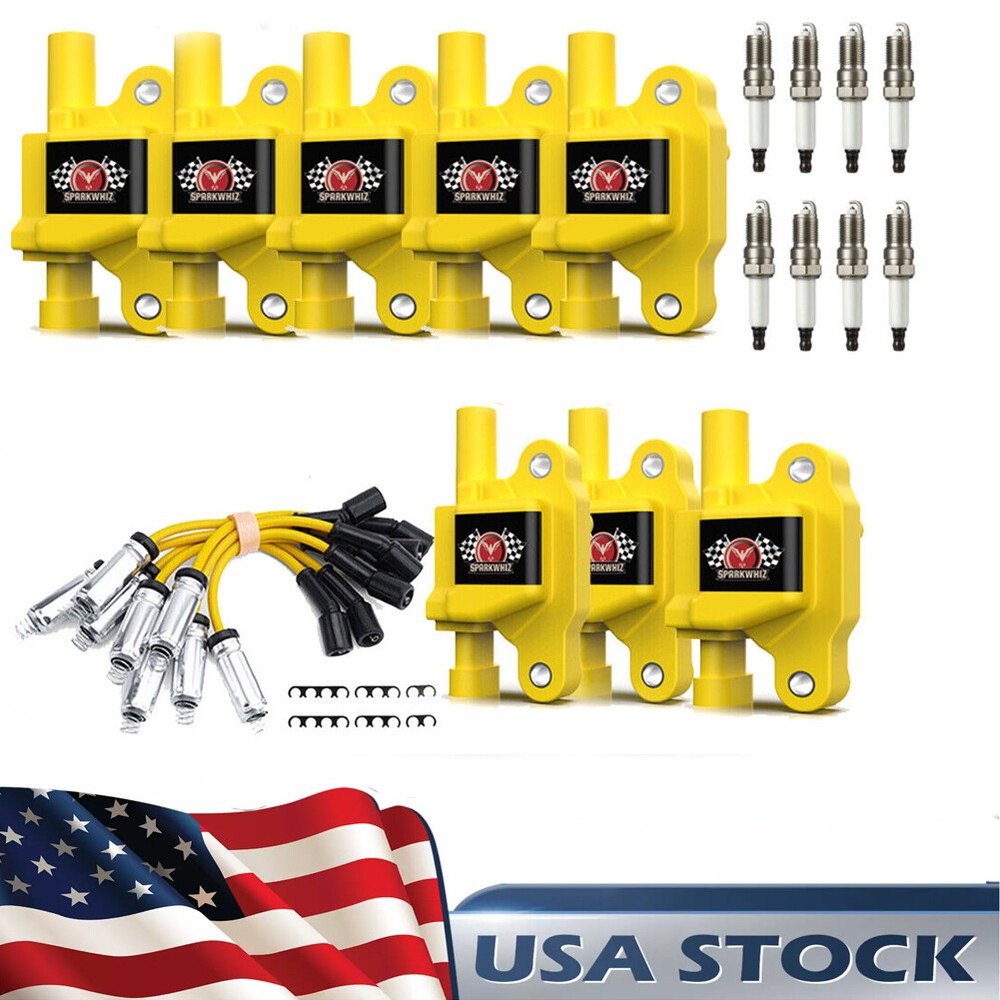 High-Performance UF413 Ignition Coil, Spark Plug, Wire Kit for Chevy GMC 5.3L 6.2L V8 Engines