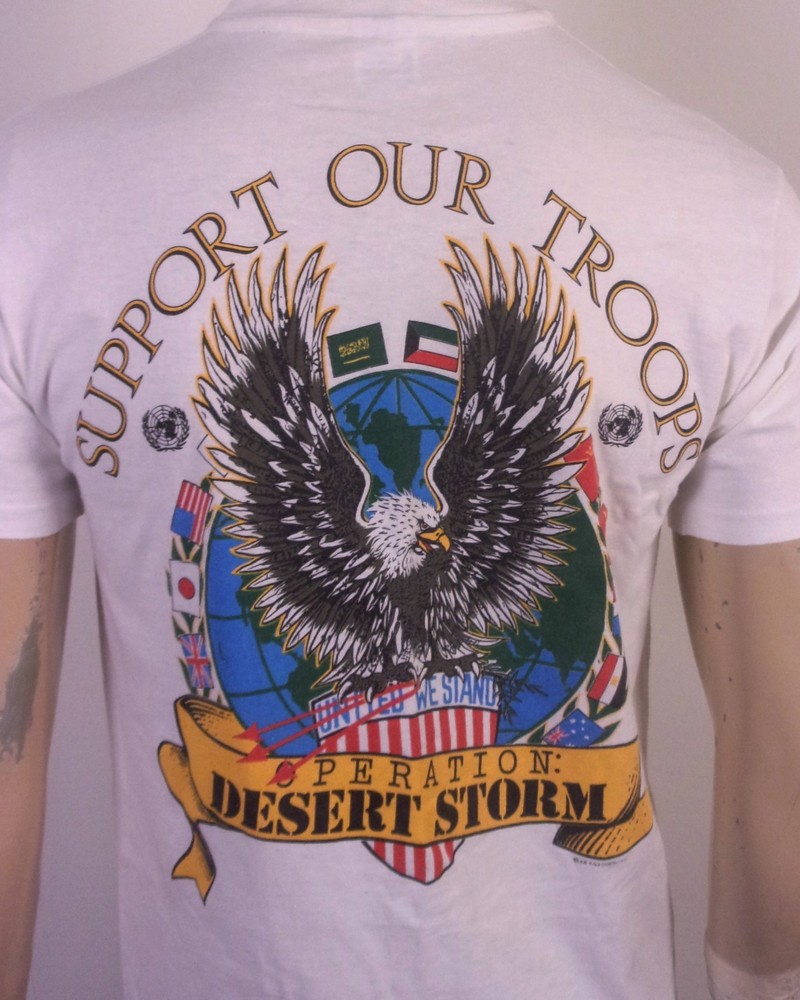 vintage 80s 90s single stitch USA Operation Desert Storm T-Shirt 1991 sz L