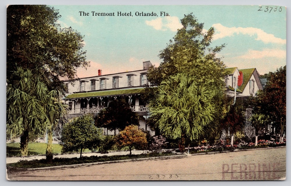 Orlando Florida FL Tremont Hotel Street View Postcard c1910s