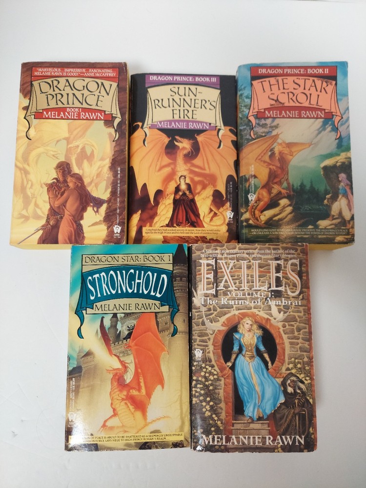 Melanie Rawn Lot of 5 Paperback Books: Dragon Prince 1-3,Dragon Star 1,Exiles 1