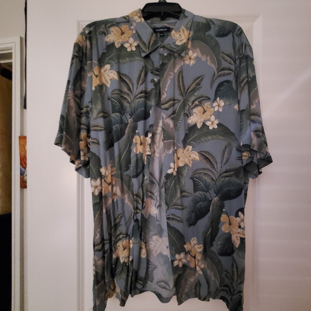 Croft & Barrow XL Men's Hawaiian Shirt- 100% Rayon- Beach Aloha Floral Tropical