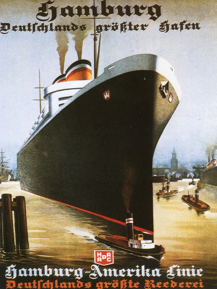 Decor HAmburg America Line Travel Poster. Fine Graphic Art Design.Wall  Art.2095