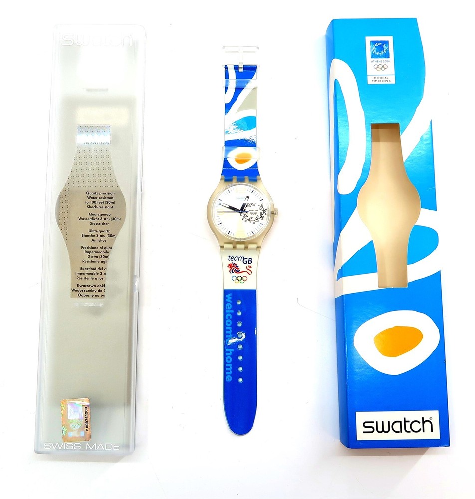 Swatch NOC United Kingdom Athens 2004 Olympics X-Large Watch SUDK106S
