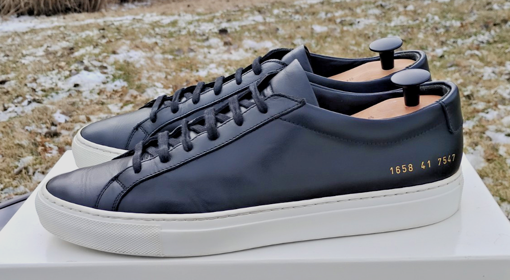 Common Projects Achilles Low Black 1658 EU 41 / US 8.5 Men's Premium Sneakers EUC-image