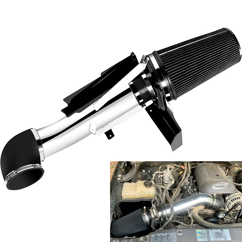 Cold Air Intake System+Heat Shield For 99-06 GMC/Chevy V8 4.8L/5.3L/6.0L Black