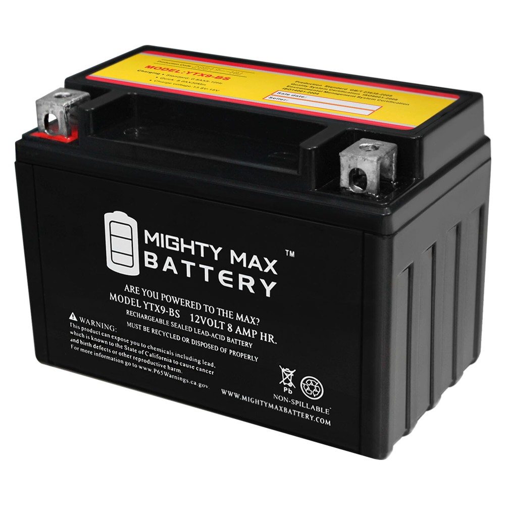 Mighty Max YTX9-BS SLA Battery Replacement for Polaris 150 ACE EFI 2005-2018-image