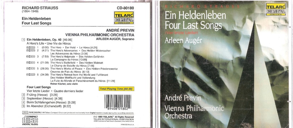 Ein Heldenleben / Four Last Songs by R. Strauss (CD, 2002) Nice! #0623JL