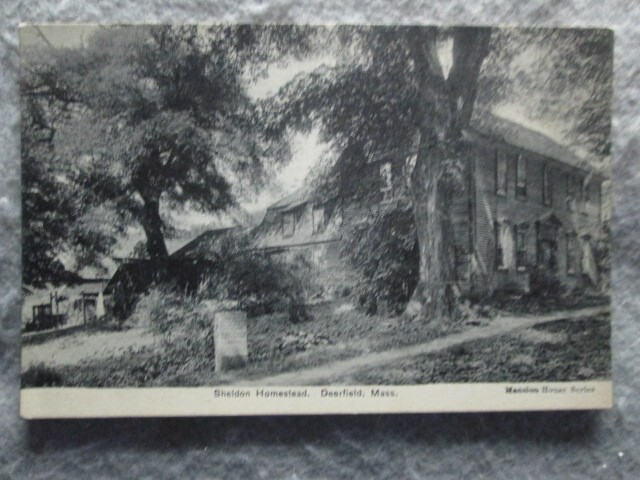 Antique Sheldon Homestead, Deerfield, Massachusetts Postcard 1917