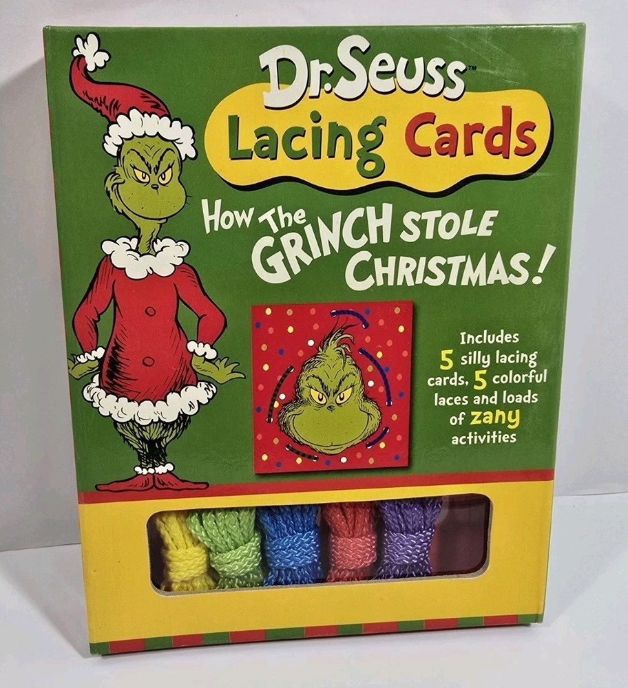 Dr Seuss Lacing Cards: How the Grinch Stole Christmas Activity Set Rare New
