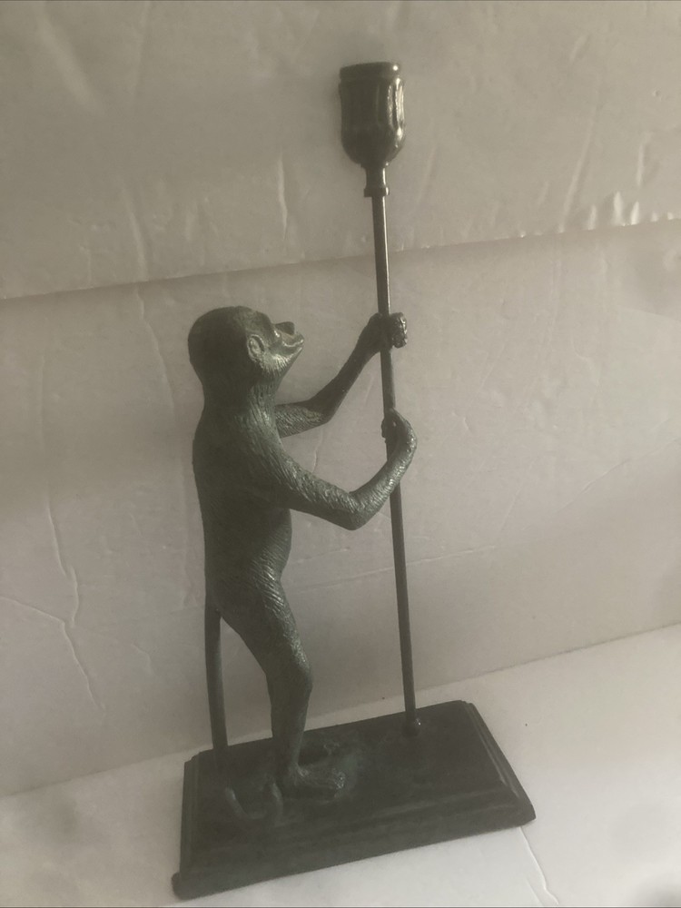 Maitland-Smith Bronze MCM Monkey Candlestick Holder 15