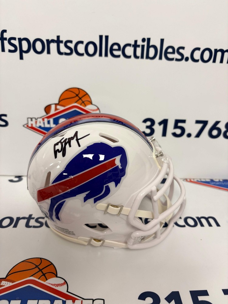 Dj Moore Signed Bills Speed Mini Helmet - Beckett Coa