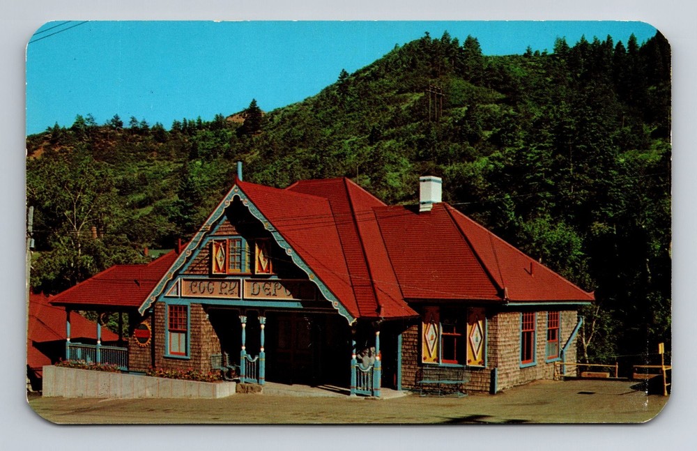 Manitou Springs CO-Colorado Pikes Peak Depot Cog Railway Vintage Postcard
