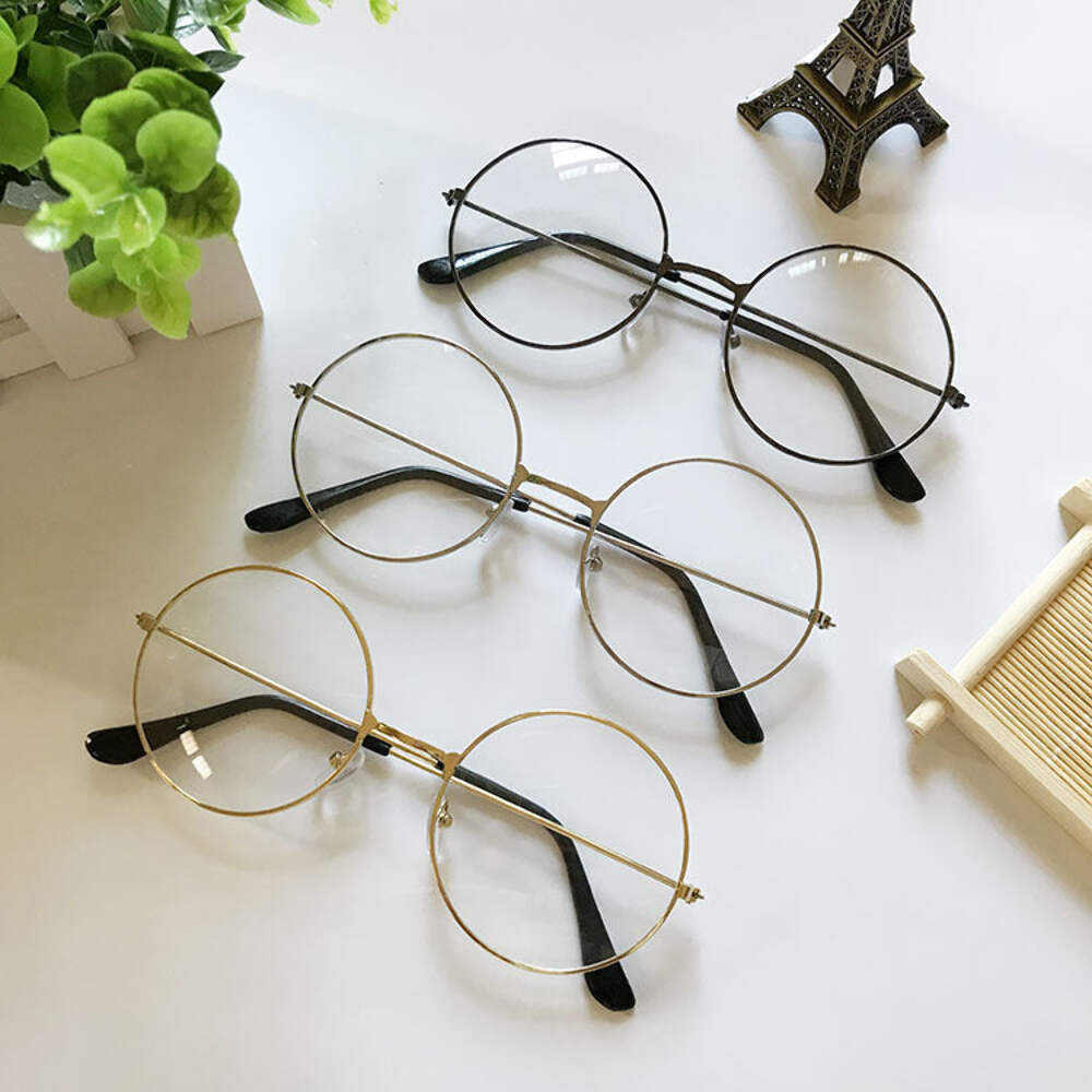 Vintage Unisex Flat Frame Metal Glasses Inspired By Harajuku Style Korean Fashio