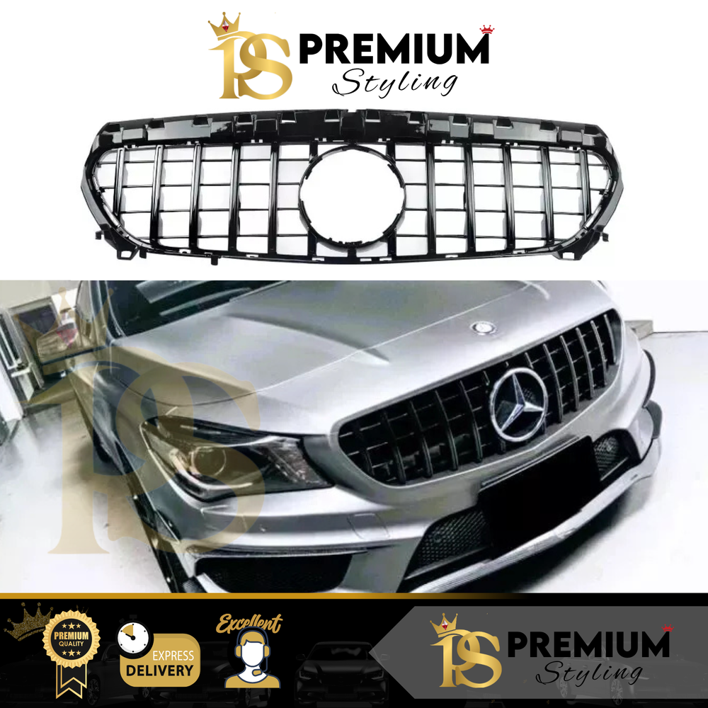 Mercedes CLA Class W117 Gloss Black Front PANAMERICANA GT GTR Grille Grill 13-19