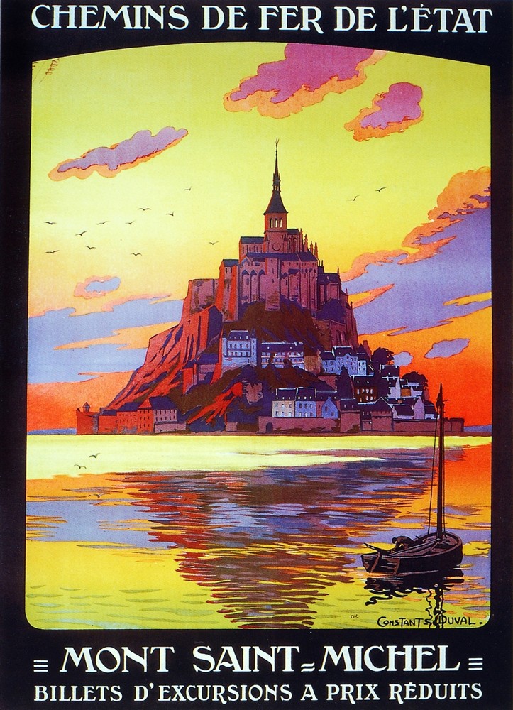 Chemins de fer Mont saint Michel Decor Poster.Fine Graphic Art Design. 2824
