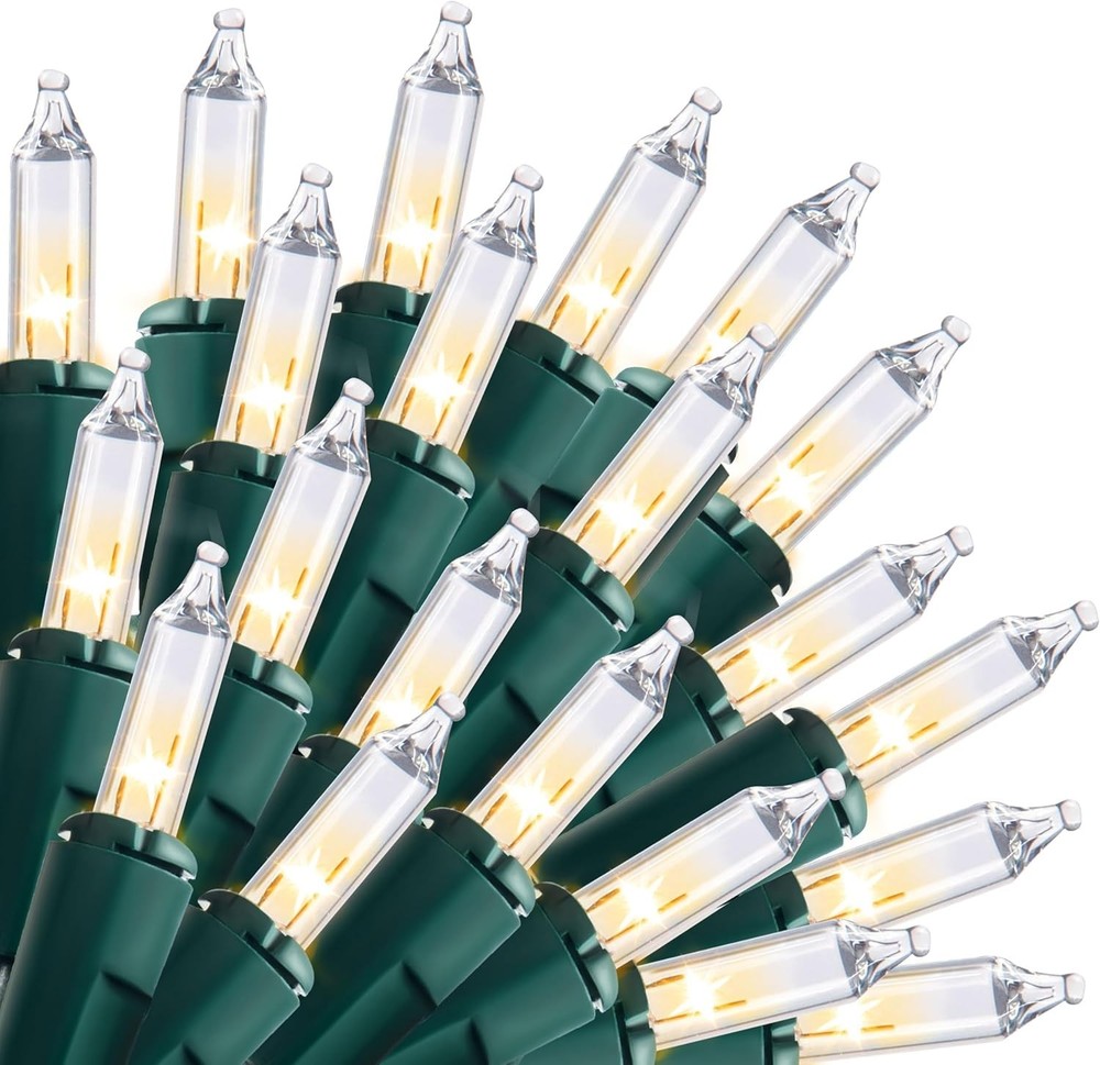 Clear Christmas String Lights, 450(3x150) Mini Warm White Fairy Light, 93.6FT