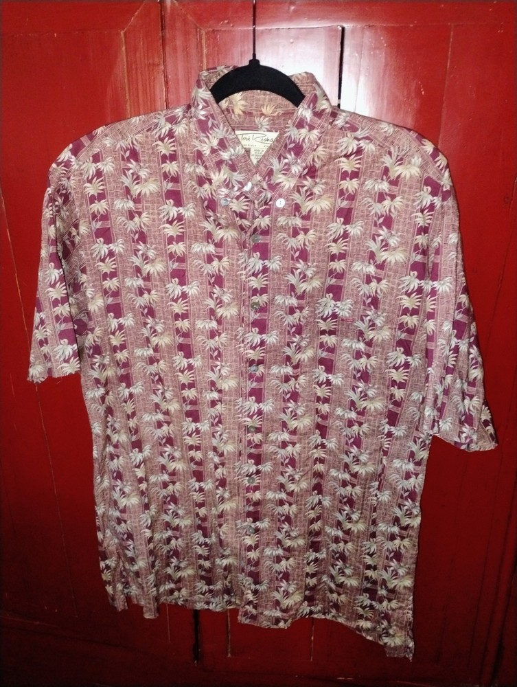 Vintage Tori Richard Men's M Hawaiian Floral Cotton Lawn Shirt Short Sleeve