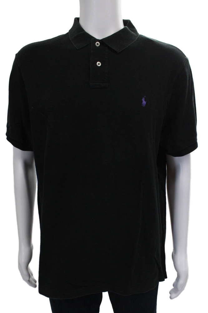 Polo Ralph Lauren Mens Polo Shirt Black 100% Cotton Short Sleeve Size XLFree Shipping in US $100+ Orders | $6.95 Orders Below