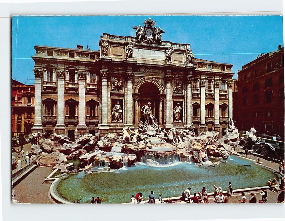 Postcard Trevi Fountain Rome Italy