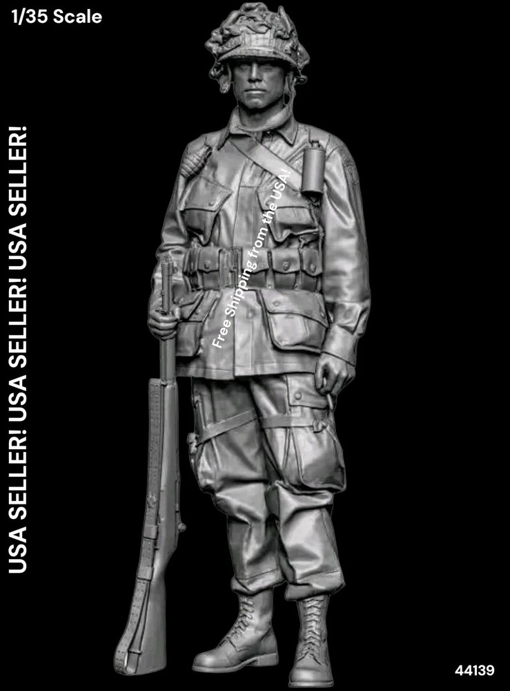 1/35 Resin Figure US WWII Airborne Paratrooper Standing w M1 Model Kit 44139