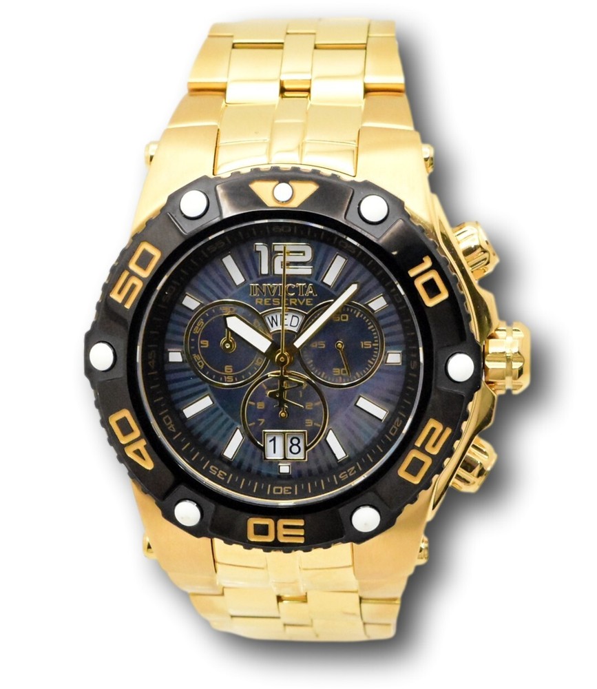 Invicta Reserve Speedway Men's 47mm Gold Ronda Swiss Chrono Watch 39195