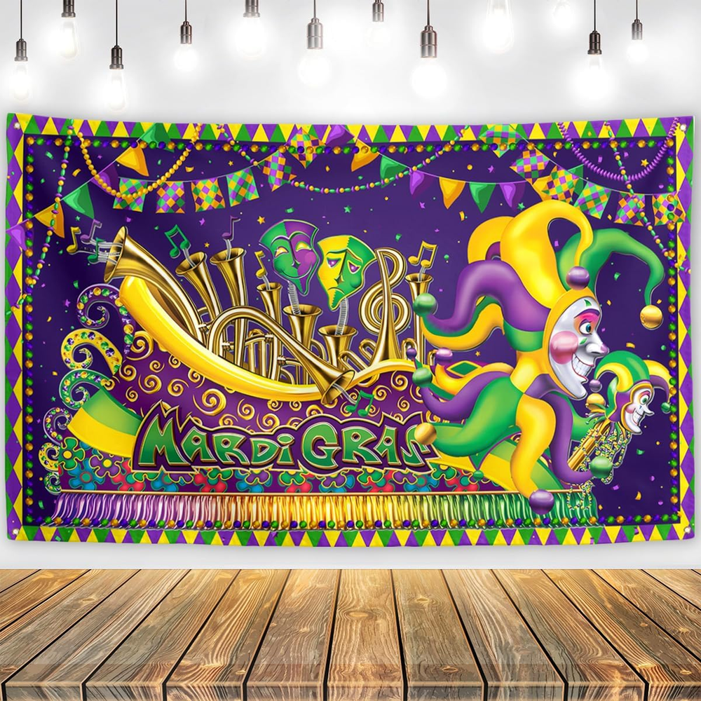 Mardi Gras Decorations New Orleans Brazi Carnival Backdrop Fat Tuesday Banner Ma