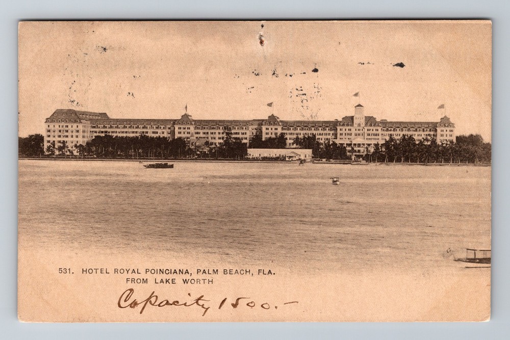 Palm Beach, FL-Florida, Royal Poinciana Hotel Vintage c1905 Postcard