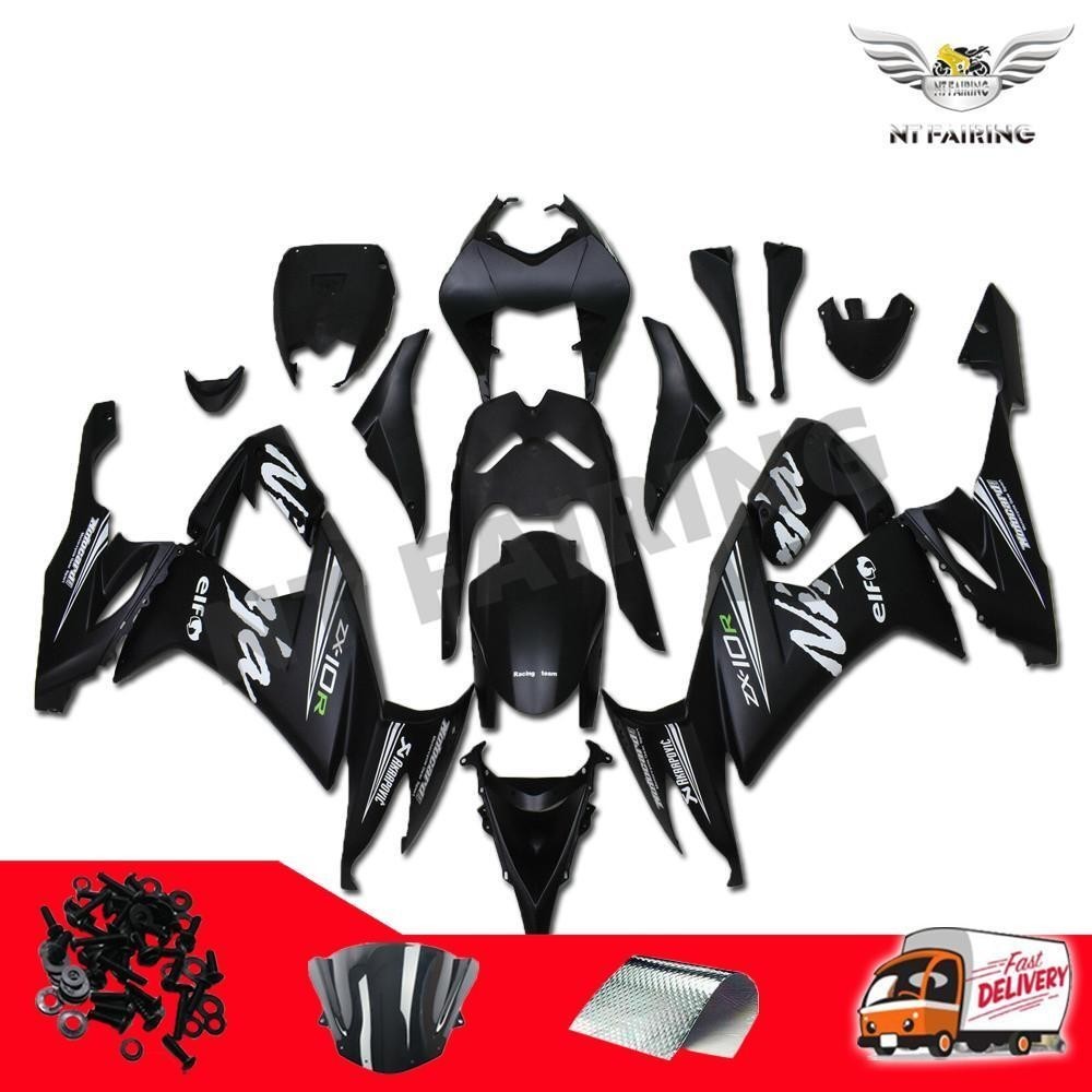 NTD Fit for Kawasaki 2008-2010 ZX10R Black White ABS Fairing Kit Injection e051